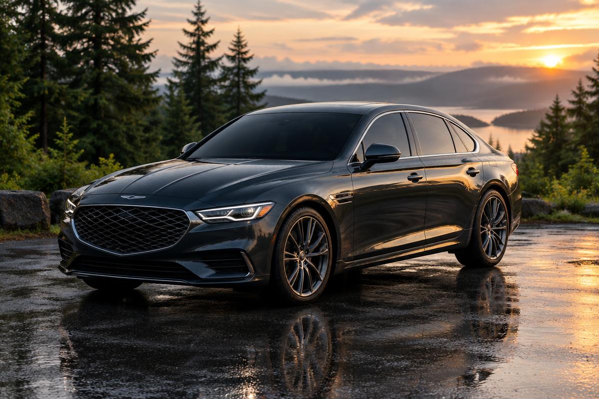 Dark luxury sedan with professionally tinted windows